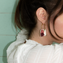 Load image into Gallery viewer, Vintage Mexican Ceramic Hoops