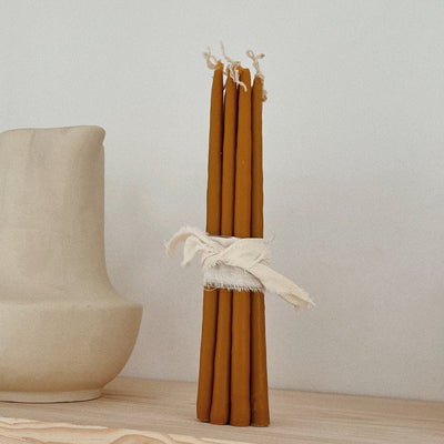 Handmade beeswax candles