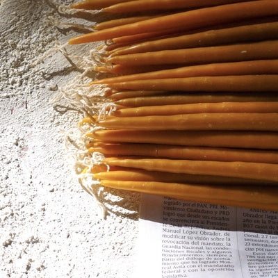 Handmade beeswax candles