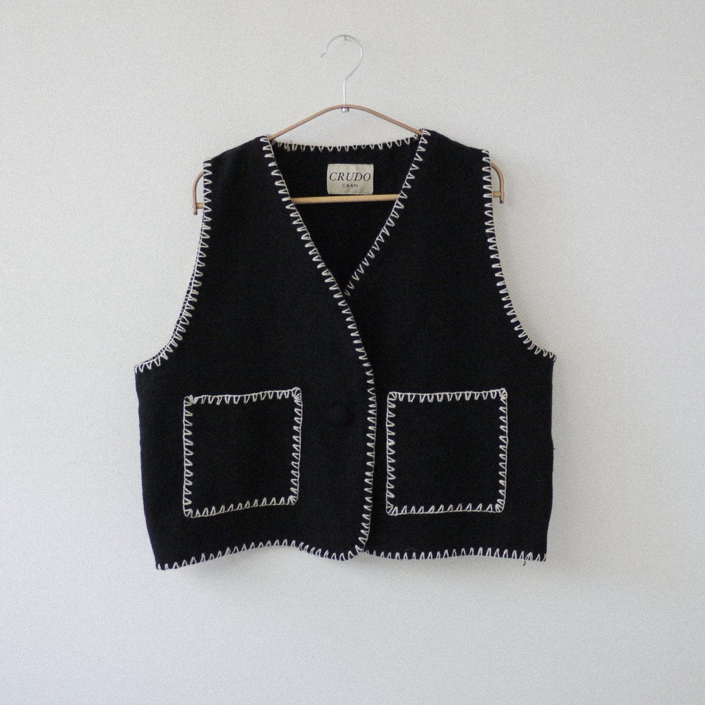 Black Cotton Vest