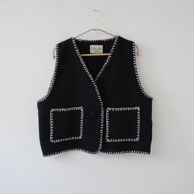 Black Cotton Vest